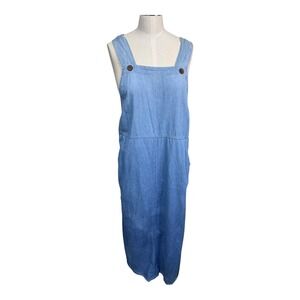 FROXX‎ Chambray Denim Overall Dress Cottagecore Y2K Grunge Adjustable Women's L